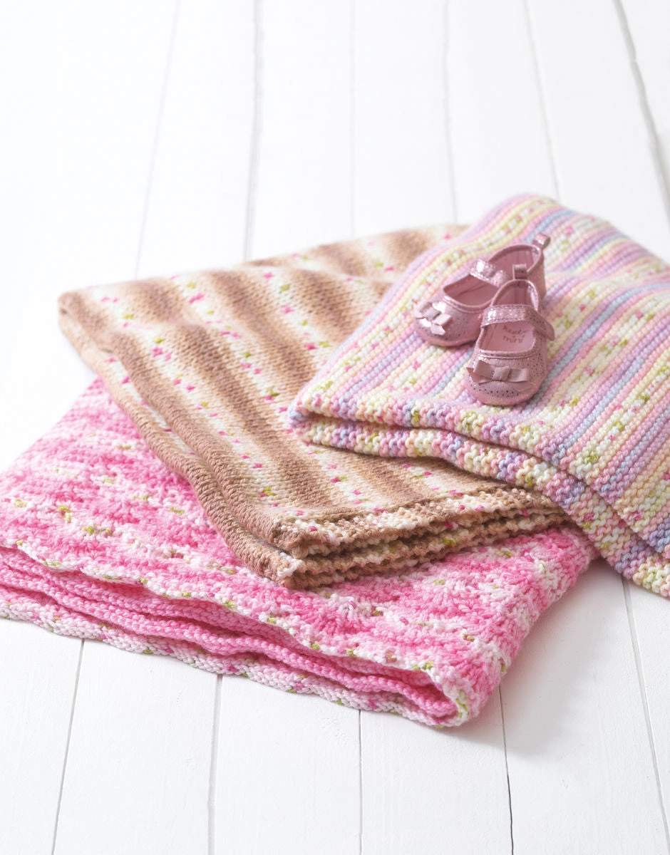 Cozy Hayfield Baby Blankets Knit 3 Easy Patterns Perfect Gift